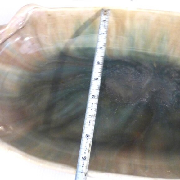 17.5" Deep POTTERY DISH w/ HANDLES Maker's Mark Pottery Planter Pottery Server - Picture 9 of 14